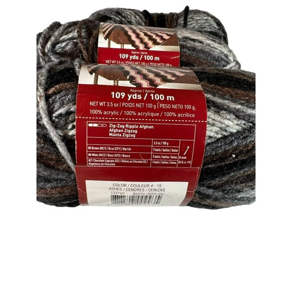 3 Skein Lot Loops & Threads 3.5oz. 109y Charisma Color Ashes Bulky - Picture 2 of 2